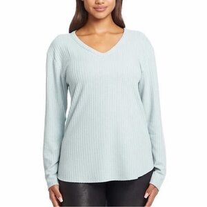 NWT Chaser Women's Long Sleeve Waffle Knit Thermal Top